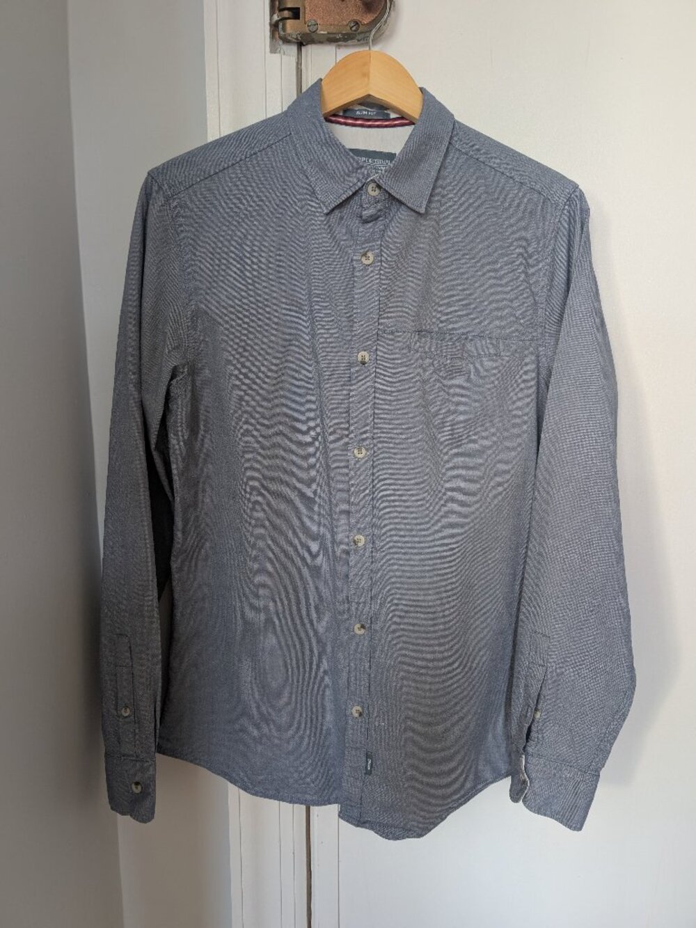 Cropp Men's Casual Button-down shirt (Gray) (Medium)
